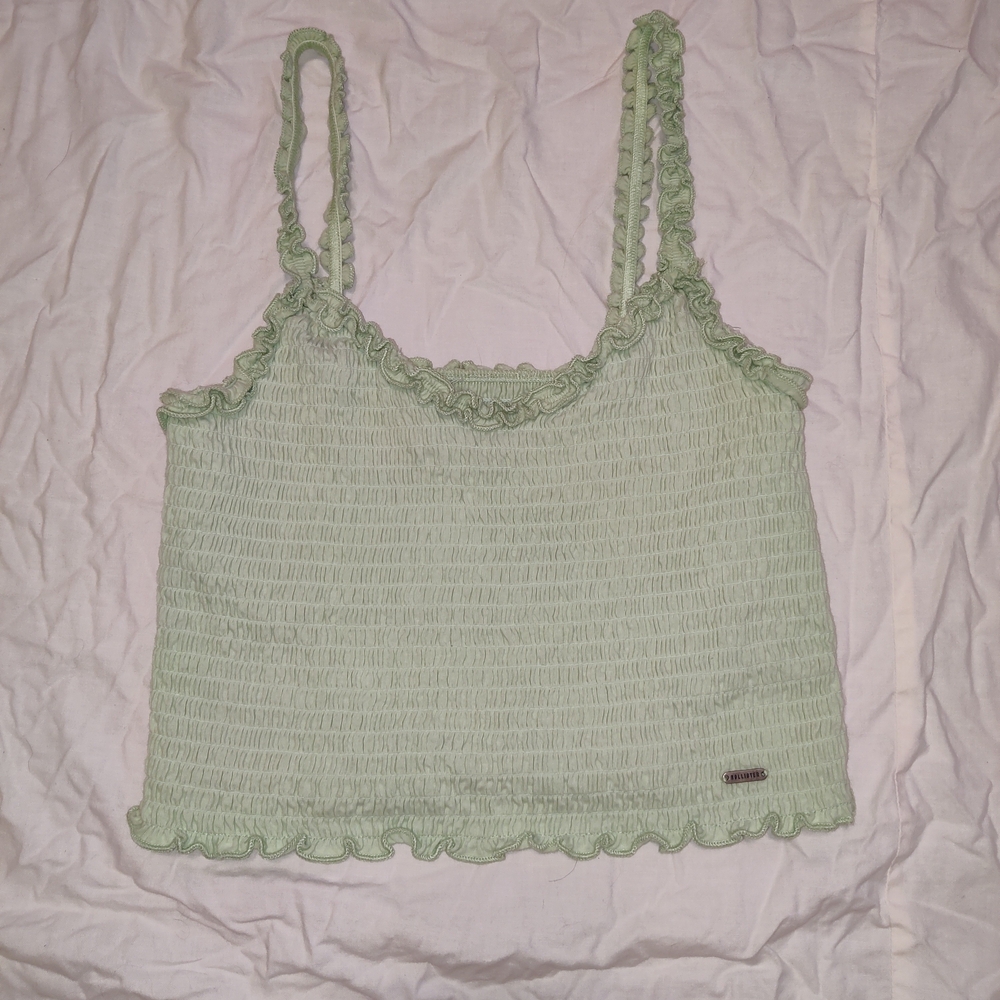 Hollister Light Green Smocked Camisole